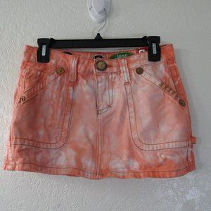 California Vintage Peach Coral Cotton Mini Skirt